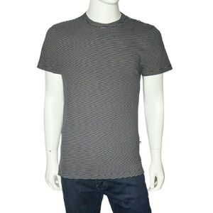 NWOT Sol Angeles Stripe Slit Crew Tee Indigo